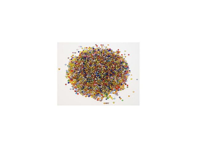 Glaspärlor 500g transp. blandade färger